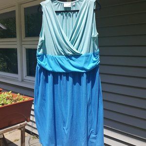 Avenue Shades of Blue Sleeveless Dress size 22/24